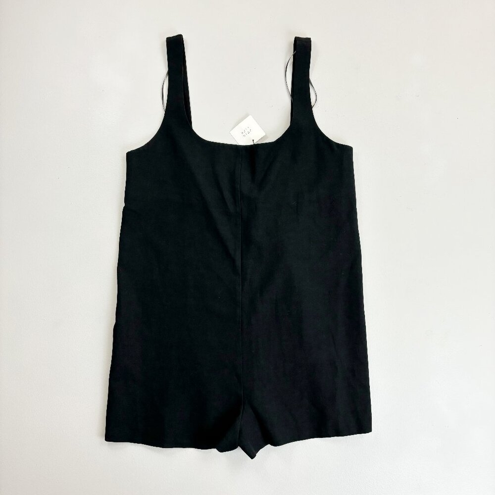 ZARA Linen Blend Sleeveless Romper Medium NWT Short Minimal Modern Whimsigoth